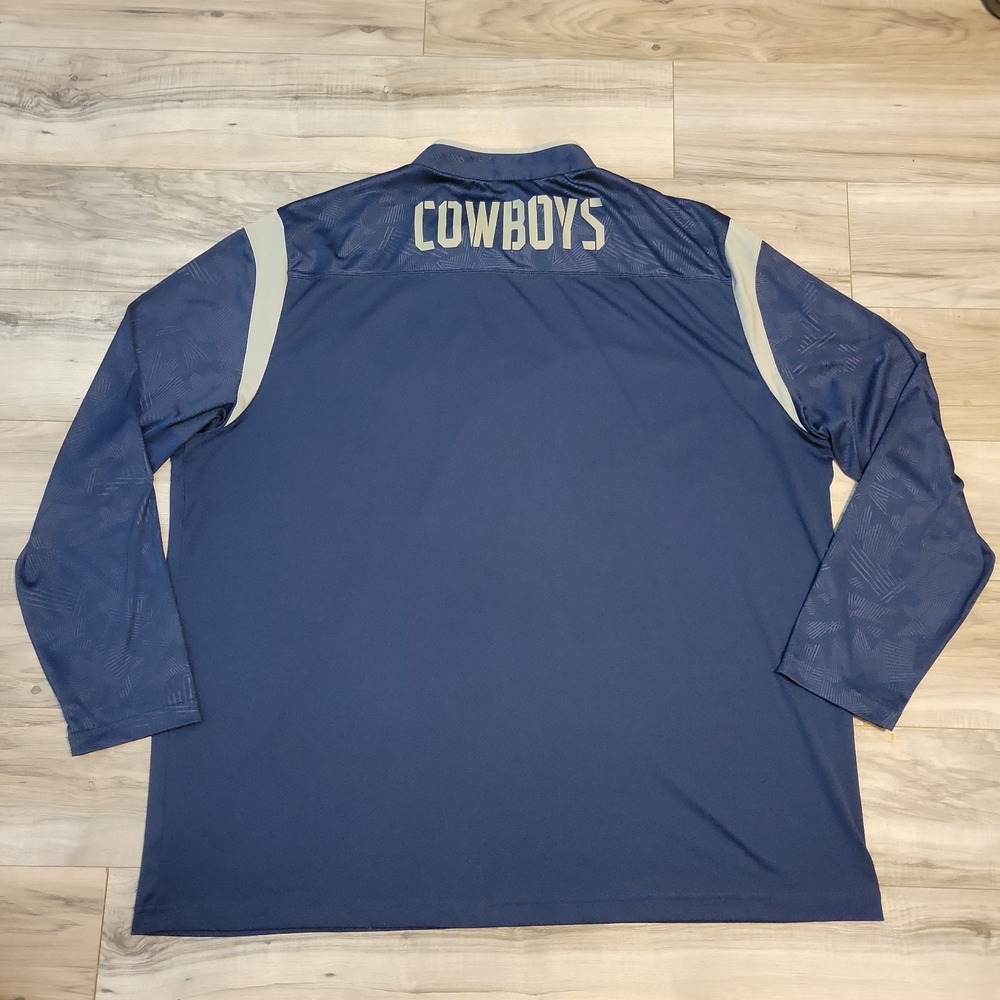 Dallas Cowboys NFL 1/4 Quarter Zip Pullover Cowboy Logo Blue Mens 4XL  Fanatics